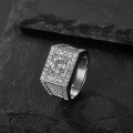 wholesale S925 silver inlaid with 1CT moissanite men's classic fashion ring, hot-selling direct sales in European and American cross-border live broadcasts-0-2