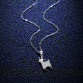 Sterling Silver Moissanite Pendant Christmas Reindeer Antler Necklace-0-0