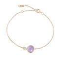 wholesale 10K Gold Japanese-style Natural Amethyst and White Zircon Bracelet,-0-4