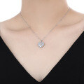 wholesale S925 Sterling Silver 3339 Rose Flower Love Heart Necklace for Women, High-End Sense, Small and Exquisite, Ins Style, Natural Shell Stone Heart Pendant-0-3