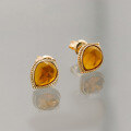 wholesale [925 Sterling Silver] Dunli Jewelry A Piece of Time Synthetic Amber Earrings for Women, Small and Exquisite Luxury Vintage New Collection-0-2