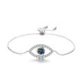wholesale S925 Sterling Silver Minimalist and Stylish Luxury Moissanite Evil Eye Bracelet for Women, Small and Niche Design Hand Jewelry-0-8