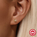 wholesale S925 Sterling Silver Five-Petal Flower Hollow-Out Delicate Commuter Versatile Stud Earrings-0-2