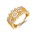 wholesale 925 Silver Gold Plated Dunli Jewelry Spring New Collection European and American Lace Hollow-Out Fashion High-End Zircon Ring for Women-0-0