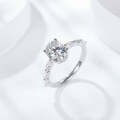 wholesale 18K Gold Plated Small Niche Design Classic Four-Prong Oval Moissanite Marquise Olive-Shaped Unique Ring-0-1