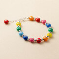 wholesale S925 Sterling Silver Fresh Sweet Ins Style Niche Design Exquisite Minimalist Colorful M Bean Necklace Y02004-0-3