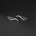 wholesale S925 silver ear hooks, frosted lines,, wave earrings, calligraphy curve earrings, ear accessories G2652-0-2