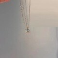 wholesale 925 Sterling Silver Minimalist Sugar Cube Aquamarine Perfume Bottle Pendant Necklace for Women, Crystal Choker Collarbone Chain New Arrival-0-3