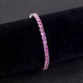 wholesale S925 Sterling Silver Sweet Peach Pink Moissanite Tennis Bracelet 3/4/5mm Colorful Bracelet High-end-0-6