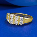 wholesale S925 Silver Gold-Plated European and American Style Fashion Double Row Zircon Ring Jewelry-0-1