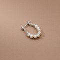wholesale S925 Sterling Silver U-Shaped Pearl Earrings, Convertible Style for Women, M03162-0-4