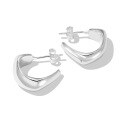 wholesale Sterling Silver European and American Cross-Border Earrings for Women, Minimalist Plain Geometric Design, High-Quality Polished Surface with Silver Ear Posts for Ear Care-0-4