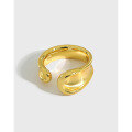 wholesale 18K gold-plated S925 sterling silver open ring, Korean version ins minimalist style-0-0