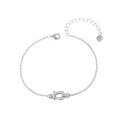 wholesale S925 Sterling Silver Niche Design U-shaped Horseshoe Clasp Bracelet for Women, Fully Set with Cubic Zirconia, Korean Style Elegant Accessory-0-4
