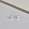 wholesale Sterling Silver S925 Minimalist Square Stud Earrings for Women, Korean Style Small Luxe Look High-end Sensitive Skin Friendly Student Earrings-0-2