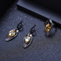 wholesale 925 silver Italian designer crafted earrings jewelry with natural citrine gemstone-0-3