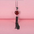 wholesale S925 Silver Designer Natural Gemstone Heart Tassel Pendant, High-End Style Colored Gemstone Necklace Pendant-0-2