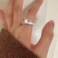 wholesale S925 Silver Wide Double-layer Open Ring For Women, Unisex-0-3