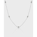 wholesale S925 Sterling Silver 446 Korean Version Ins Small Design Geometric Ellipse Minimalist Stacking Bead Chain Collarbone Necklace for Women-0-0