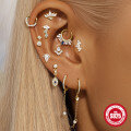 wholesale S925 Sterling Silver Geometric Evil Eye Tassel Flat Head Helix Ear Cuff-0-1