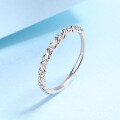 wholesale 925 Sterling Silver Single Row Ring with Princess Crown Setting, Moissanite Stackable Pinky Ring for Women-0-1