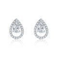 wholesale Platinum 18K Gold Cultured Diamond Earrings, 02 Carat Pear Shape, Hypoallergenic and Fade-Resistant-0-4