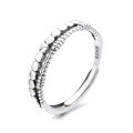 wholesale S925 Sterling Silver Retro Minimalist Twist Open Adjustable Ring Double Layer Korean Style Niche Design Trendy-0-4
