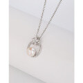 wholesale 925 Sterling Silver Freshwater Pearl Pendant Necklace for Women, Summer Accessories New Small and Exquisite High-End Sense Collarbone Chain Versatile-0-2