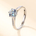 wholesale 1 Carat D Color Moissanite Ring for Women, Unique Design Classic Six-Prong Engagement Ring, Sterling Silver Jewelry-0-1
