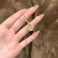 wholesale Sterling Silver Gilded Jade Leaf White Chalcedony Gourd Necklace for Women, New Chinese Style Minimalist Elegant Fulu Pendant-0-0