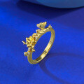wholesale S925 Gold-Plated Silver Mùjǐng Jewelry Simple and Elegant Floral Plum Blossom Petal Ring for Women-0-2
