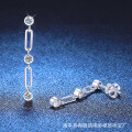 S925 Silver Moissanite Bubble Drop Earrings with 60-Point Stone-0-0