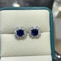 Metal Pendant Royal Blue Sapphire Necklace Set Wholesale-0-1
