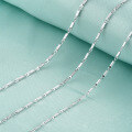 wholesale S925 Silver Source Factory Ladies' Fashion OL Necklace Square Bar (Twisted) Chain Wholesale-0-3