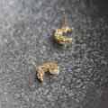 wholesale 9K Gold Wholesale Freshwater Pearl Moon Retro French Elegant Earrings Japanese Style Earrings-0-4