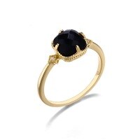 wholesale 925 Silver Minimalist and Stylish Black Onyx Set, Japanese-style Ring Jewelry Vintage Gemstone Ring Accessories Wholesale-Geometric Black Onyx Ring  Size 17