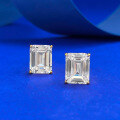 wholesale S925 Silver Simulated Emerald Cut 7*9mm Rectangular Pagoda Ear Studs for Cross-Border E-Commerce-0-1