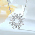 wholesale S925 sterling silver new sunflower necklace for women, small and unique design,, versatile-0-1