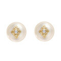 wholesale S925 silver plated 14k gold French vintage minimalist luxury pearl/black onyx earrings-0-0