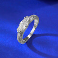 wholesale S925 Silver Inlaid 5*10mm Marquise Minimalist Daily Ins-Style Ring for Women-0-2