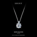 S925 Silver Moissanite Snake Year Pendant Necklace for Women-0-5