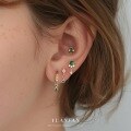 wholesale S925 Sterling Silver ultra-sparkling green diamond earrings, fashionable, trendy, luxurious, and exquisitely irregular-0-0