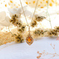 wholesale S925 silver gold-plated, Dunli Jewelry new release, artistic vintage peacock petal natural orange garnet pendant for women-0-3