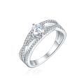 wholesale S925 Sterling Silver Fashion Six-Claw 05ct D Color Moissanite Ring Passes Diamond Tester Instantly-0-1