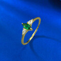 wholesale S925 Sterling Silver European and American New Marquise Simulated Emerald Luxury Halo Vintage Minimalist Ring-0-2