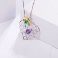 wholesale 925 Silver Enamel Natural Amethyst Pendant Necklace with Designer High-End Gemstone Peter Pan Heart-0-2