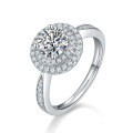 wholesale K Gold Plated 925 Silver 1-Carat Oval Fancy Cut Moissanite Ring for Women with Luxurious Pavé Setting-0-8