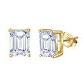 wholesale S925 Silver Emerald Cut Multi-Size Rectangular Pagoda Ear Studs for Cross-Border Wholesale on AliExpress-0-4