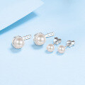 wholesale Metal material new commuting silver pin freshwater pearl earrings studs European and American round luxury high-end earrings wholesale-0-2