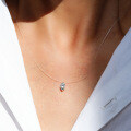 Sterling Silver 1-Carat Moissanite Mermaid's Tear Pendant Necklace-0-2